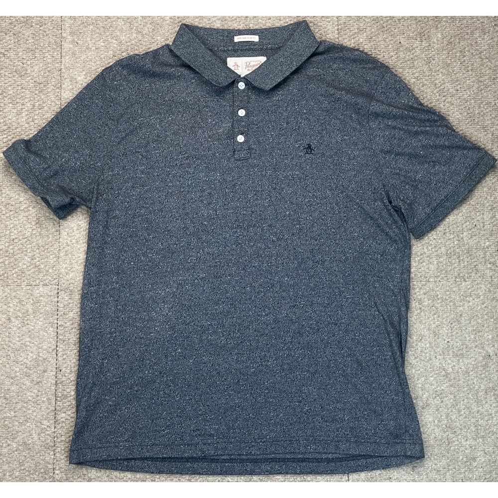 Original Penguin Heritage Slim Fit Button Up Short Sleeve Polo Shirt Size‎ XL